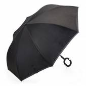 GCH 104-Guarda-chuva invertido c forro interno. nylon imperm preto, mecanismo inovador permitindo qu