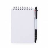 CDP 102-Caderneta de anotações de couro sintético com suporte para caneta, frente e verso liso