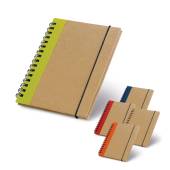 CDE 102-Caderno ecológico com capa dura em cartão, possui 60 folhas não pautadas de papel reciclado,