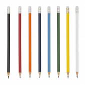 LAP 100D-Lápis resinado colorido c borracha e grafite preto, guarnição prateada. Obs Apenas na cor n
