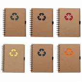 CD012-Bloco de anotação ecológico com símbolo reciclado na capa