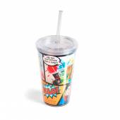 COP 131-Copo de acrílico personalizado c canudo biodegradável.tampa c rosca, parede dupla e 550 ml, 