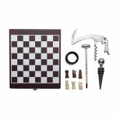 KVN 403-Kit vinho formato xadrez, material em MDF vinho com desenho de tabuleiro